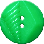 Button with Diamond and Diagonal Line Design, Green