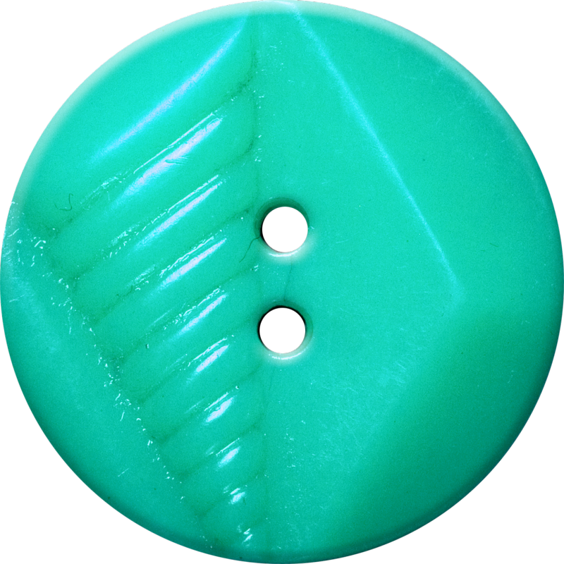 Button with Diamond and Diagonal Line Design, Turquoise