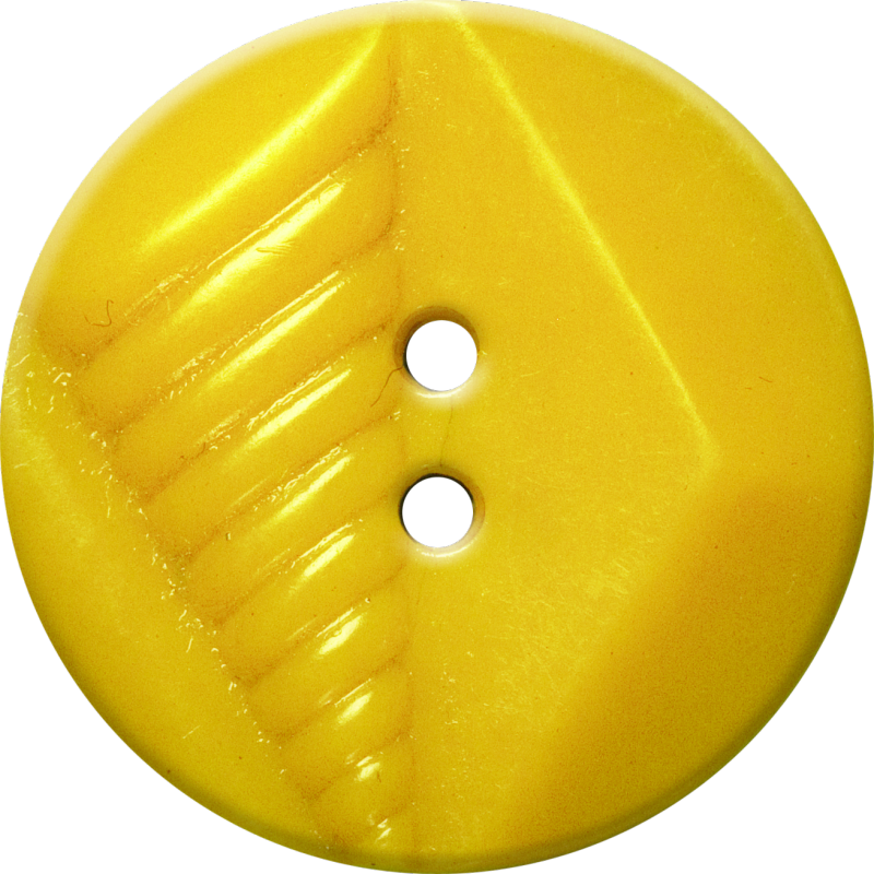 Button with Diamond and Diagonal Line Design, Yellow