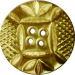 Button with Diamond Mesh and Leaf Pattern, Gold
