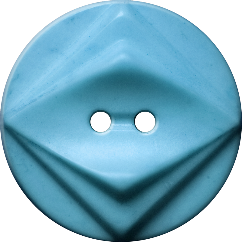 Button with Double Diamond Motif, Light Blue