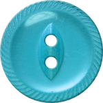 Button with Incised Border and Almond-Shaped Center, Blue
