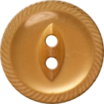 Button with Incised Border and Almond-Shaped Center, Tan
