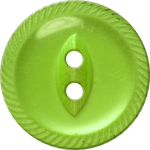 Button with Incised Border and Almond-Shaped Center, Yellow-Green