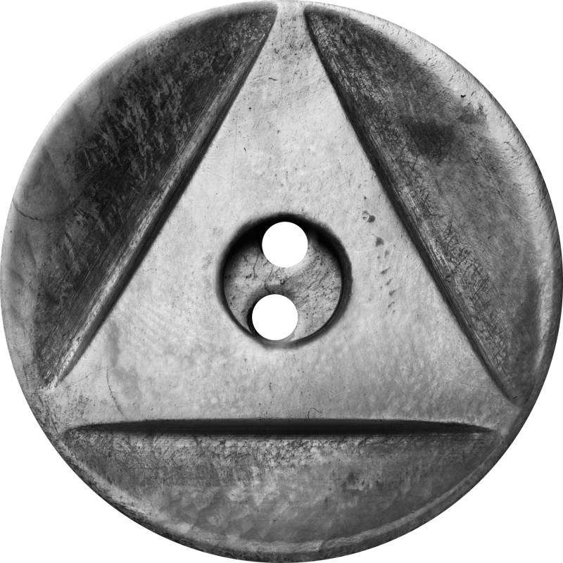 Button with Inscribed Triangle, Grey
