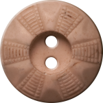 Button with Radial Grid Design, Beige