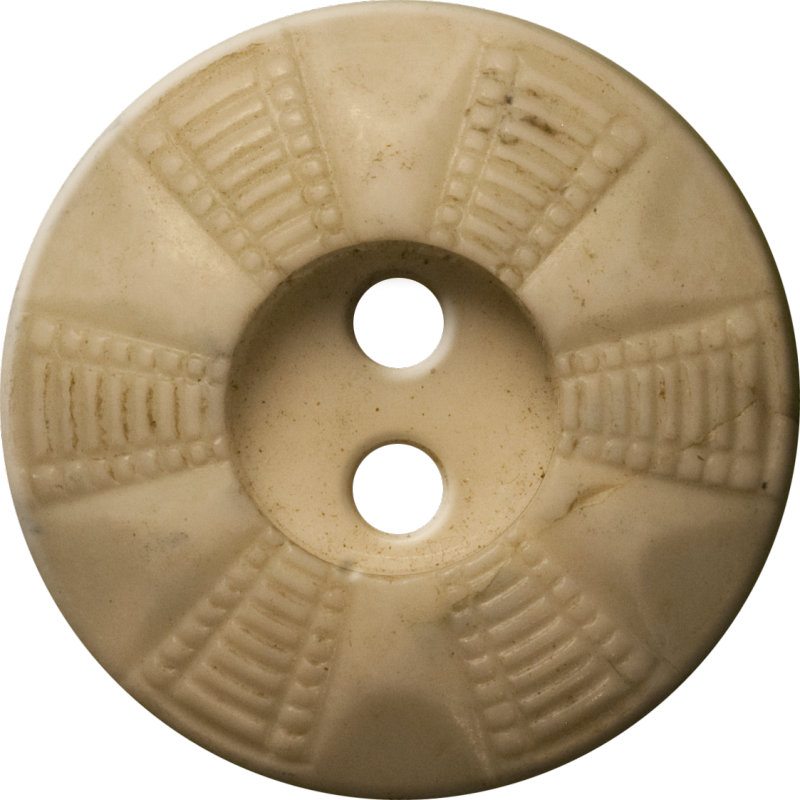 Button with Radial Grid Design, Ivory