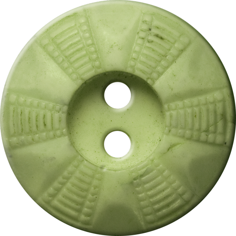 Button with Radial Grid Design, Light Green