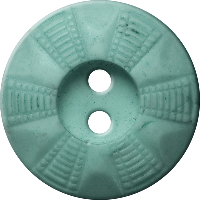 Button with Radial Grid Design, Light Turquoise