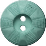 Button with Radial Grid Design, Light Turquoise