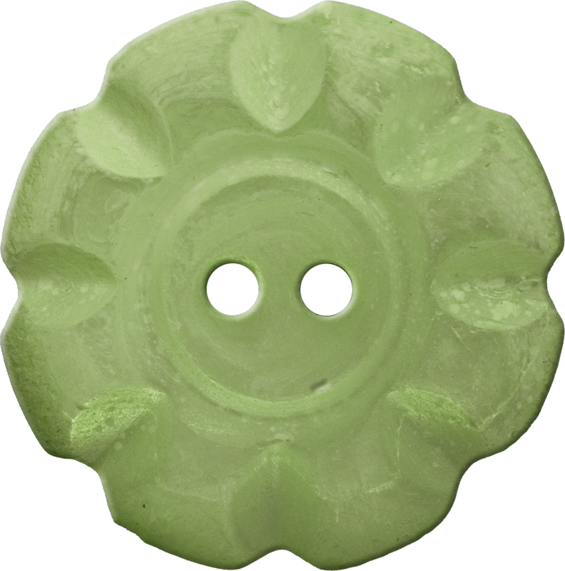Button with Scalloped Border, Yellow-Green