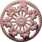Button with Seven Flowers and Cut-Outs, Beige