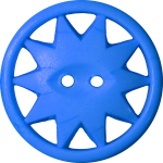 Button with Ten-Pointed Star Inscribed in a Circle, Blue