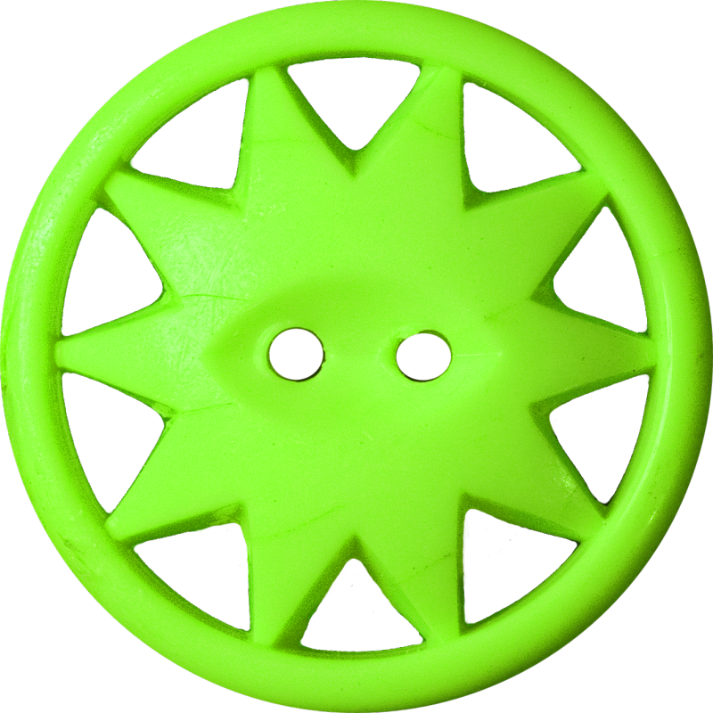 Button with Ten-Pointed Star Inscribed in a Circle, Chartreuse