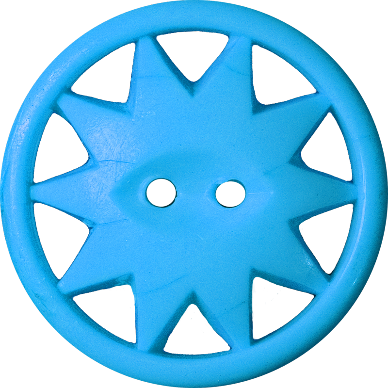 Button with Ten-Pointed Star Inscribed in a Circle, Light Blue