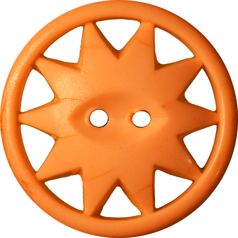 Button with Ten-Pointed Star Inscribed in a Circle, Orange