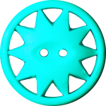 Button with Ten-Pointed Star Inscribed in a Circle, Turquoise