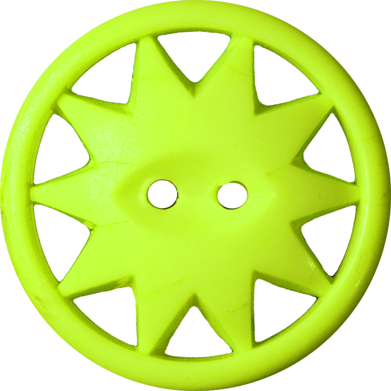 Button with Ten-Pointed Star Inscribed in a Circle, Yellow-Green