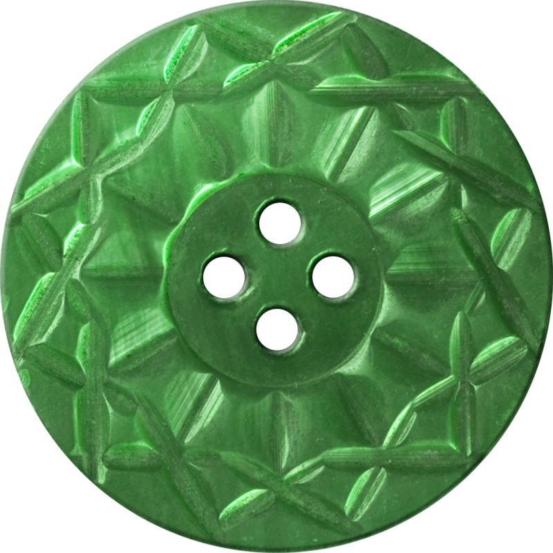 Button with Twelve-Pointed Intertwining Border, Green