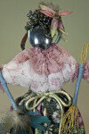 California Kitchen Utensil Doll Holding Feather Duster with Wire Brush for Hair (Close Up)