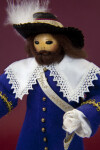 Canada Male Doll Made from Wood, Wearing a Costume Depicting a Governor in 1670 (Close Up)