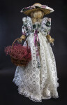 Canada Ontario Large Female Doll Made with Straw Holding a Straw Basket (Full View)