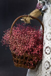 Canada Ontario Straw Basket Filled with Straw Flowers Being Held by Straw Doll (Basket)