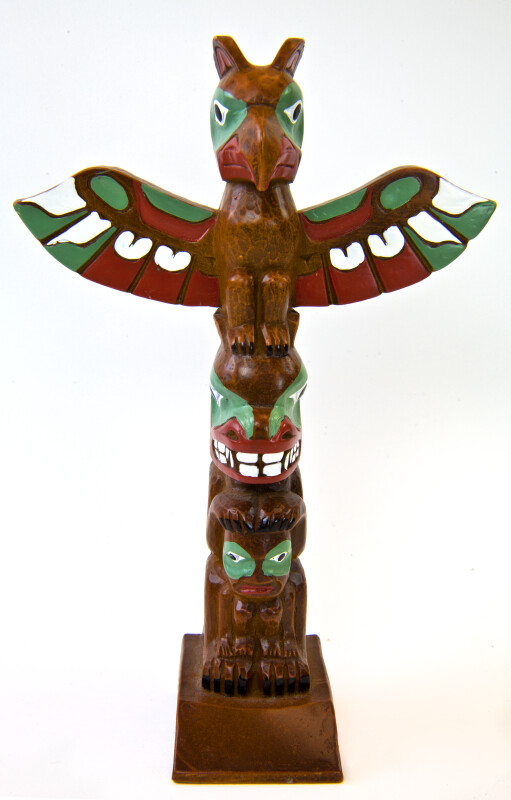 Canada Totem Pole with Winged Eagle at Top (Full View)
