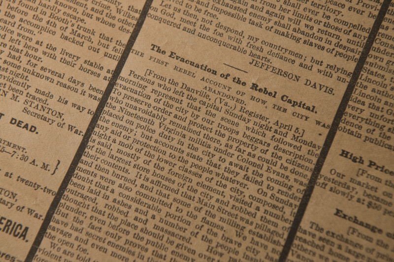 Civil War Newspaper: Fall of Richmond Virginia