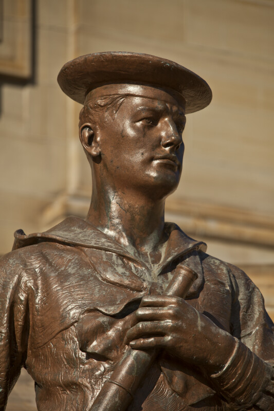 Close-Up View of Sailor Statue at Soliders and Sailors' Memorial Hall