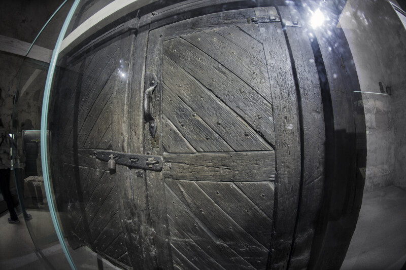 Close-up View of the Original Sally Port Doors of Castillo de San Marcos