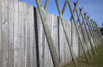 Close-Up View of the Wooden walls Surrounding the Reconstructed Fort Caroline