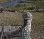 Closer View Looking Down onto a Sentry Box which Overlooks the Matanzas Inlet, with Cannon