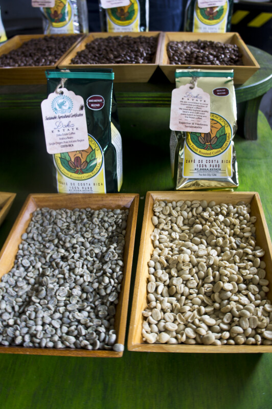 Coffee Beans, Roasted and Unroasted