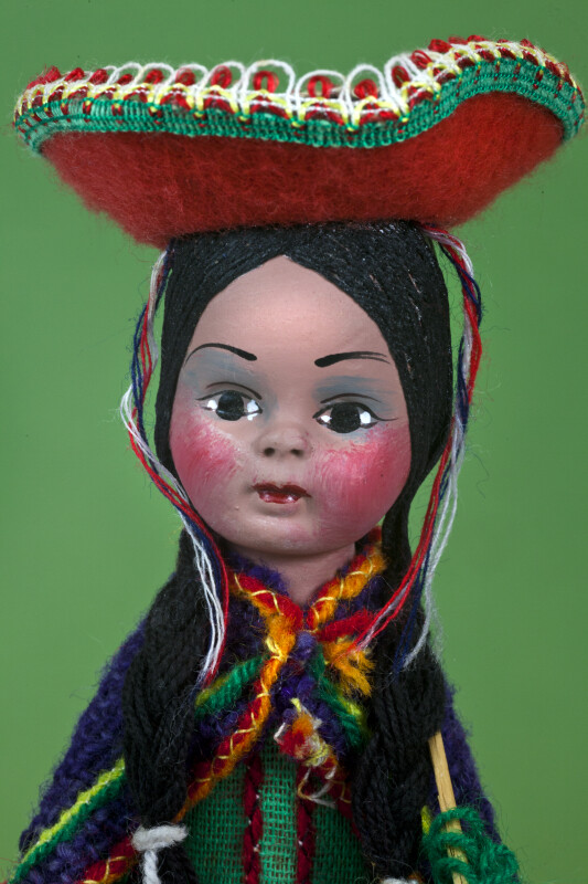 Colombia Figure of Female with Hand Painted Facial Features (Close Up)