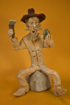 Colorado Handcrafted Clay Miner (Full View Orange Background)