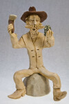 Colorado Miner Made with Rough Clay (Full View Blue Background)