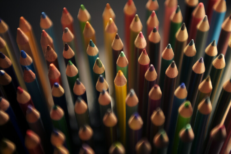 Colored Pencil Points, Dark Background