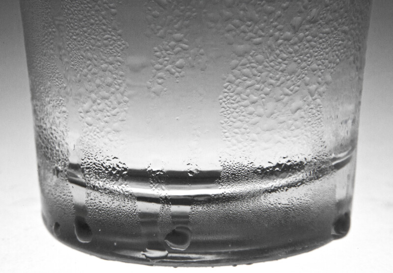 Condensation on Base of Ice Water Glass