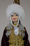 Cone-Shaped Hat with Fur and Beads on Princess Doll (Close Up)