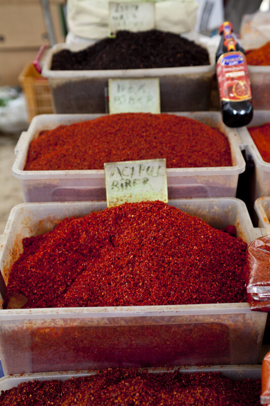 Container of Chili Pepper Flakes