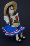 Costa Rica -  Young Girl with Straw Basket (Three-Quarter View)