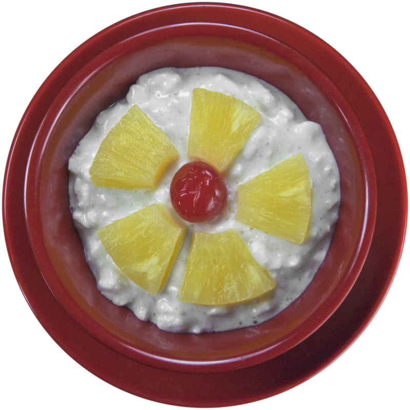 Cottage Cheese in a Small Red Bowl