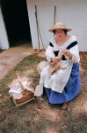 Carding Wool at Mission San Luis