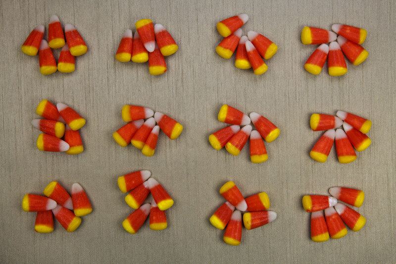 Counting Jumbled Candy Corn by Fives