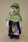 Croatia Doll Made with Ceramic Wearing Clothes Made from Fabric (Full View)