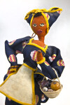 Cuba Cloth and Wire Doll with Hoop Earrings and Head Scarf (Close Up)