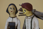 Cyprus Ceramic Man and Woman With Hand Painted Faces (Close Up)