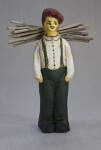 Cyprus Man Made with Ceramics Who Is Carrying a Load of Sticks on His Back (Full View)
