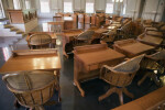 Desks at Senate Chamber